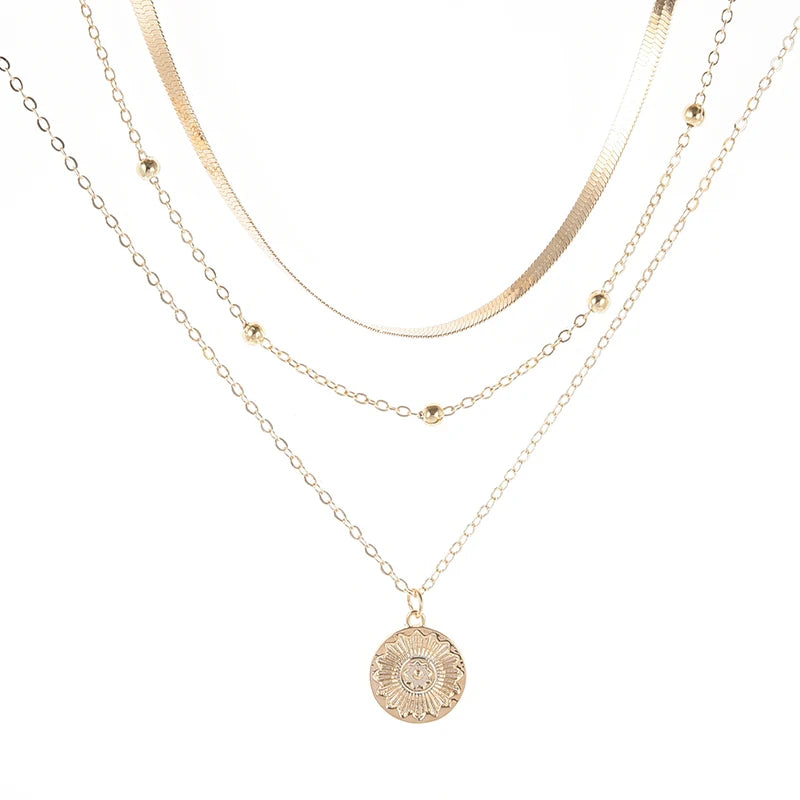 Katrina  Three-Layer Round Necklace