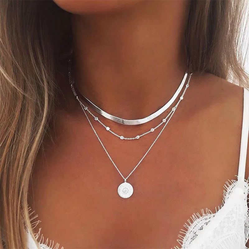 Katrina  Three-Layer Round Necklace