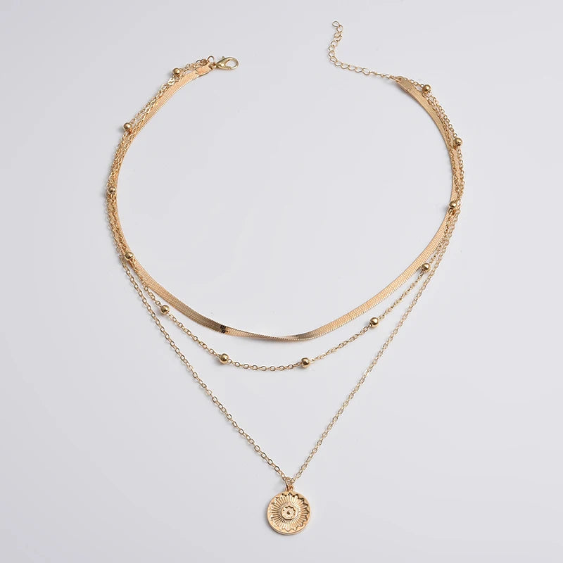 Katrina  Three-Layer Round Necklace