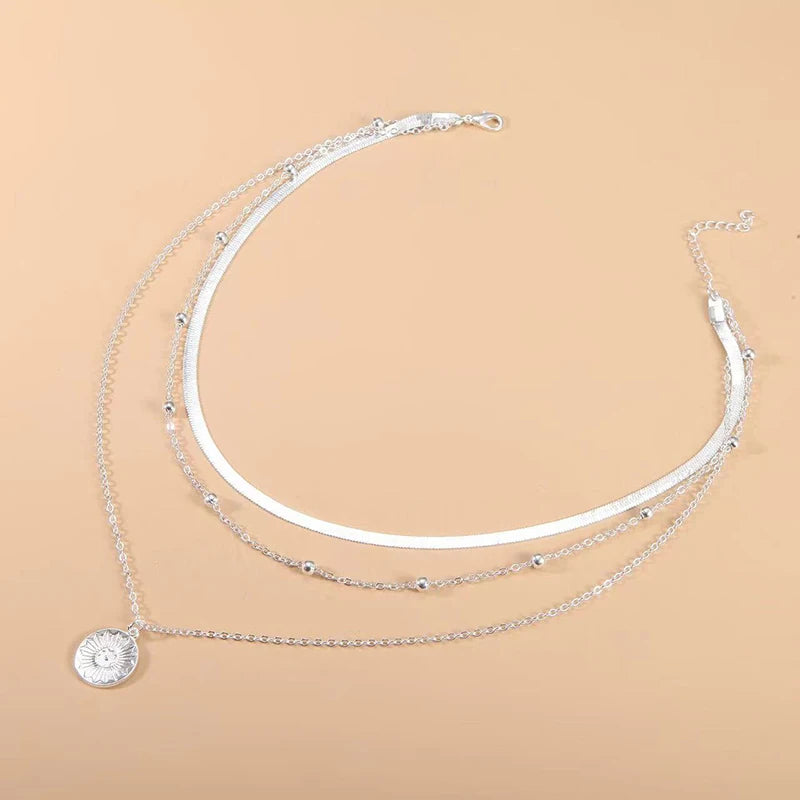 Katrina  Three-Layer Round Necklace